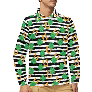 Horseshoes Pattern Print Design 01 Men's Long Sleeve Polo Shirt