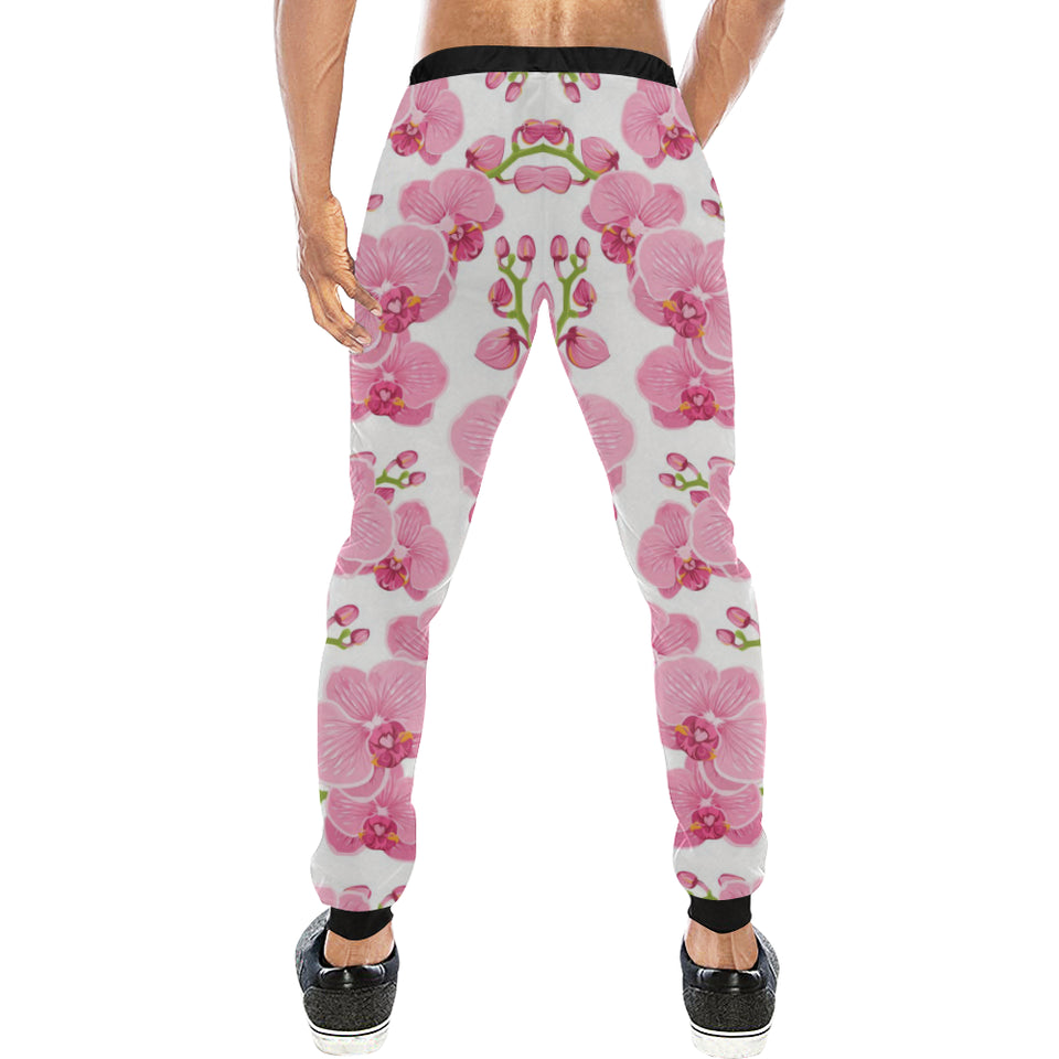 pink purple orchid pattern background Unisex Casual Sweatpants