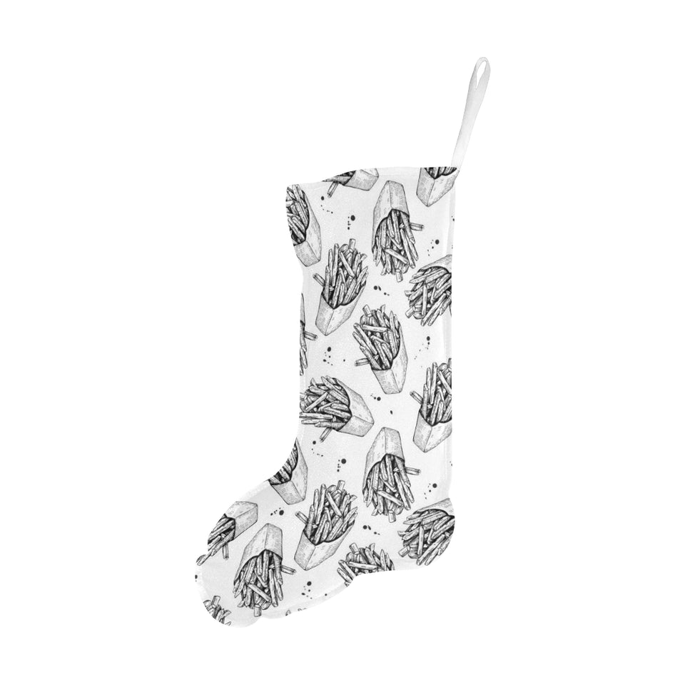 Hand drawn french fries pattern Christmas Stocking