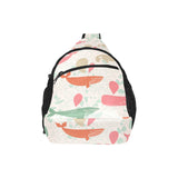 Cute whale pattern All Over Print Chest Bag