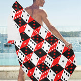 Dice Pattern Print Design 02 Beach Towel