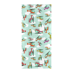 Helicopter design pattern Beach Towel