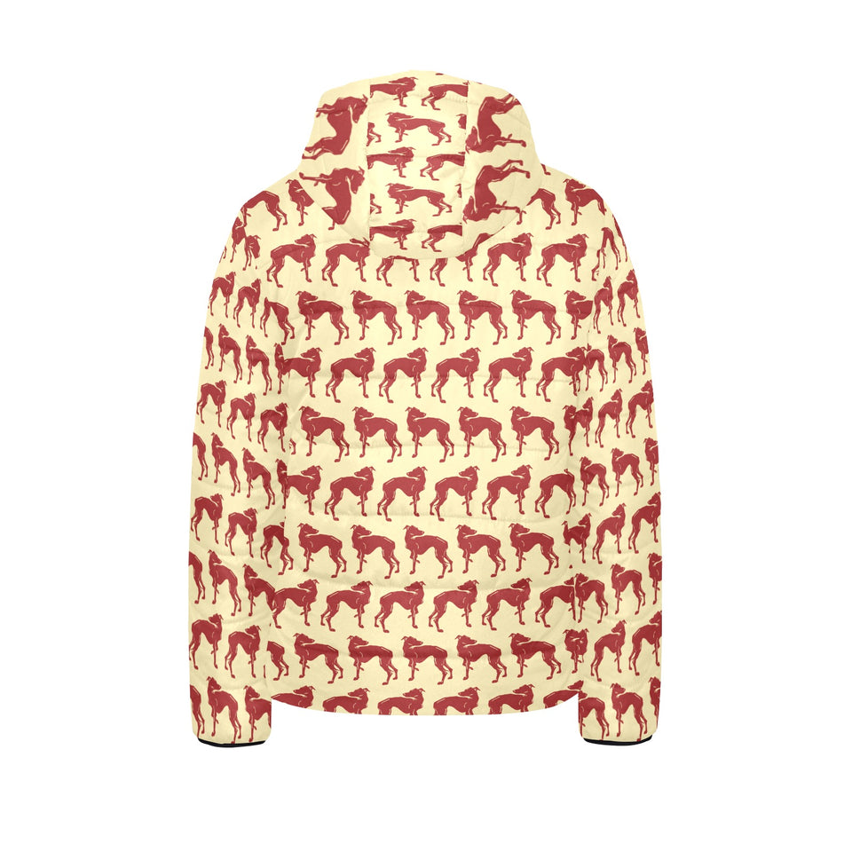 Greyhound Pattern Print Design 04 Kids' Boys' Girls' Padded Hooded Jacket