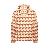 Greyhound Pattern Print Design 04 Kids' Boys' Girls' Padded Hooded Jacket