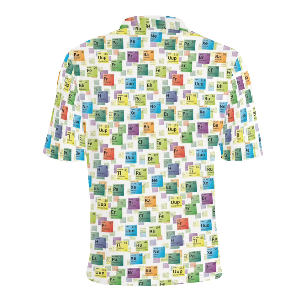 Chemistry Periodic Table Pattern Print Design 05 Men's All Over Print Polo Shirt