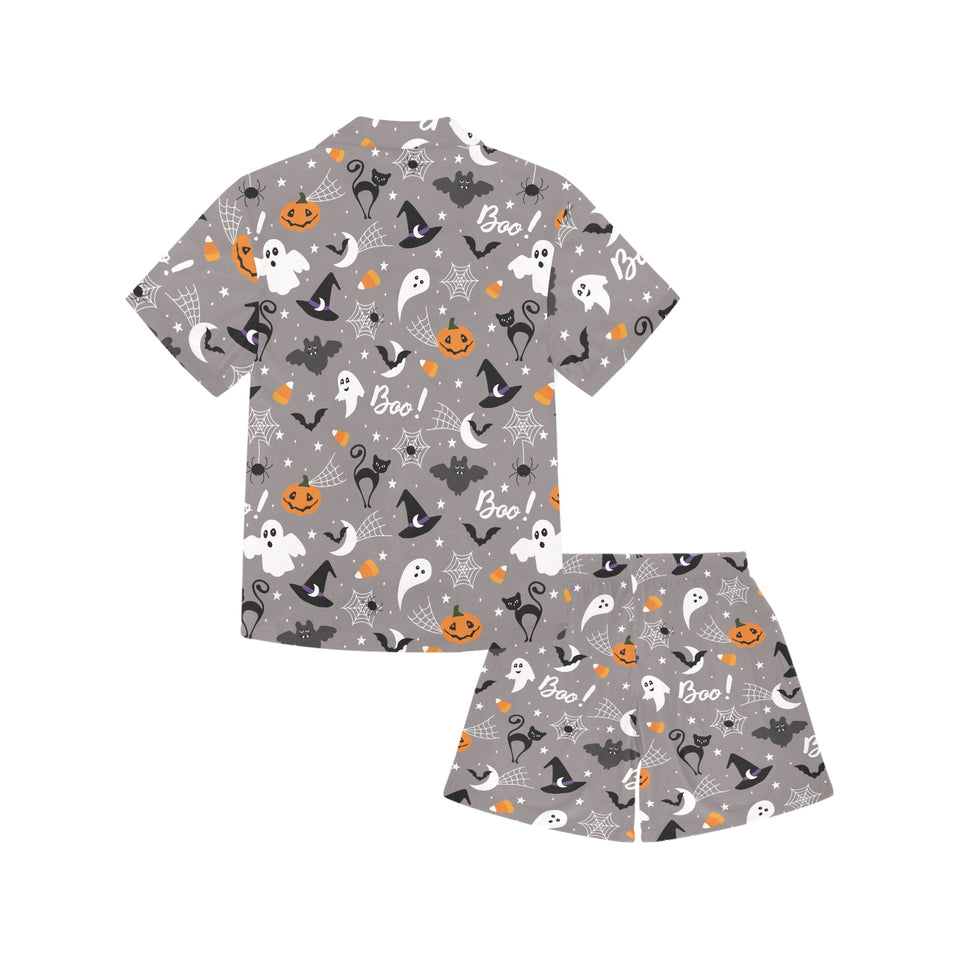 Halloween design pattern Kids' Boys' Girls' V-Neck Short Pajama Set