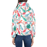 Watercolor bowling pattern Women's Padded Hooded Jacket