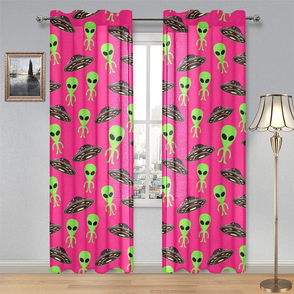 Alien Pattern Print Design 03 Gauze Curtain
