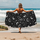 Hand drawn space rocket star planet Beach Towel