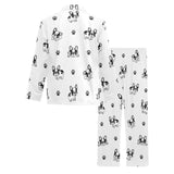 Cute french bulldog paw pattern Men's Long Pajama Set