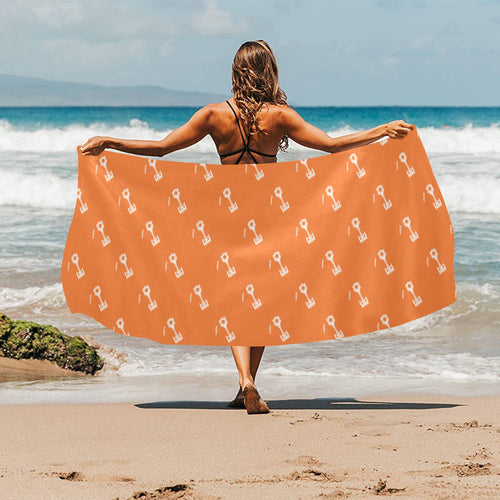 Engine Piston Orange Background Pattern Design 05 Beach Towel