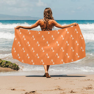 Engine Piston Orange Background Pattern Design 05 Beach Towel