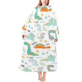 Cute funny kids dinosaurs pattern Blanket Robe with Sleeves
