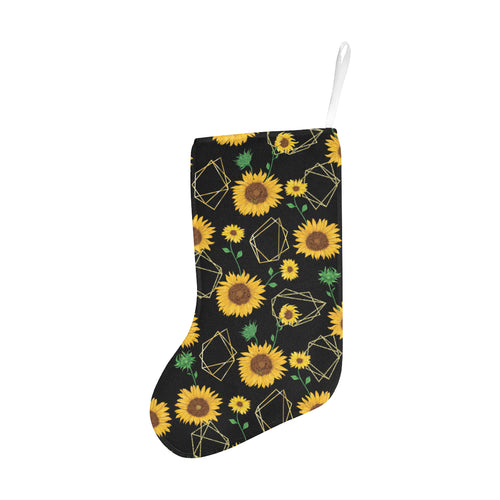 sunflower golden polygonal shapes Christmas Stocking