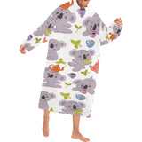 Cute koalas teapots tea Blanket Robe with Sleeves