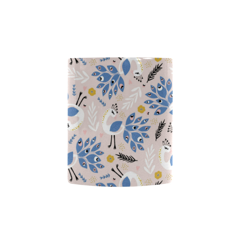 Cute peacock pattern Morphing Mug Heat Changing Mug