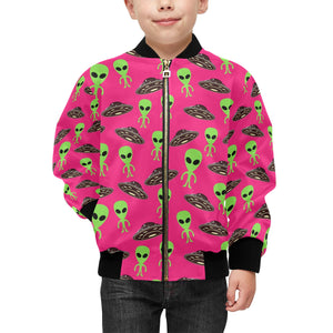 Alien Pattern Print Design 03 Kids' Boys' Girls' Bomber Jacket