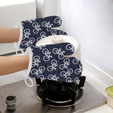 Bicycle Pattern Print Design 03 Heat Resistant Oven Mitts