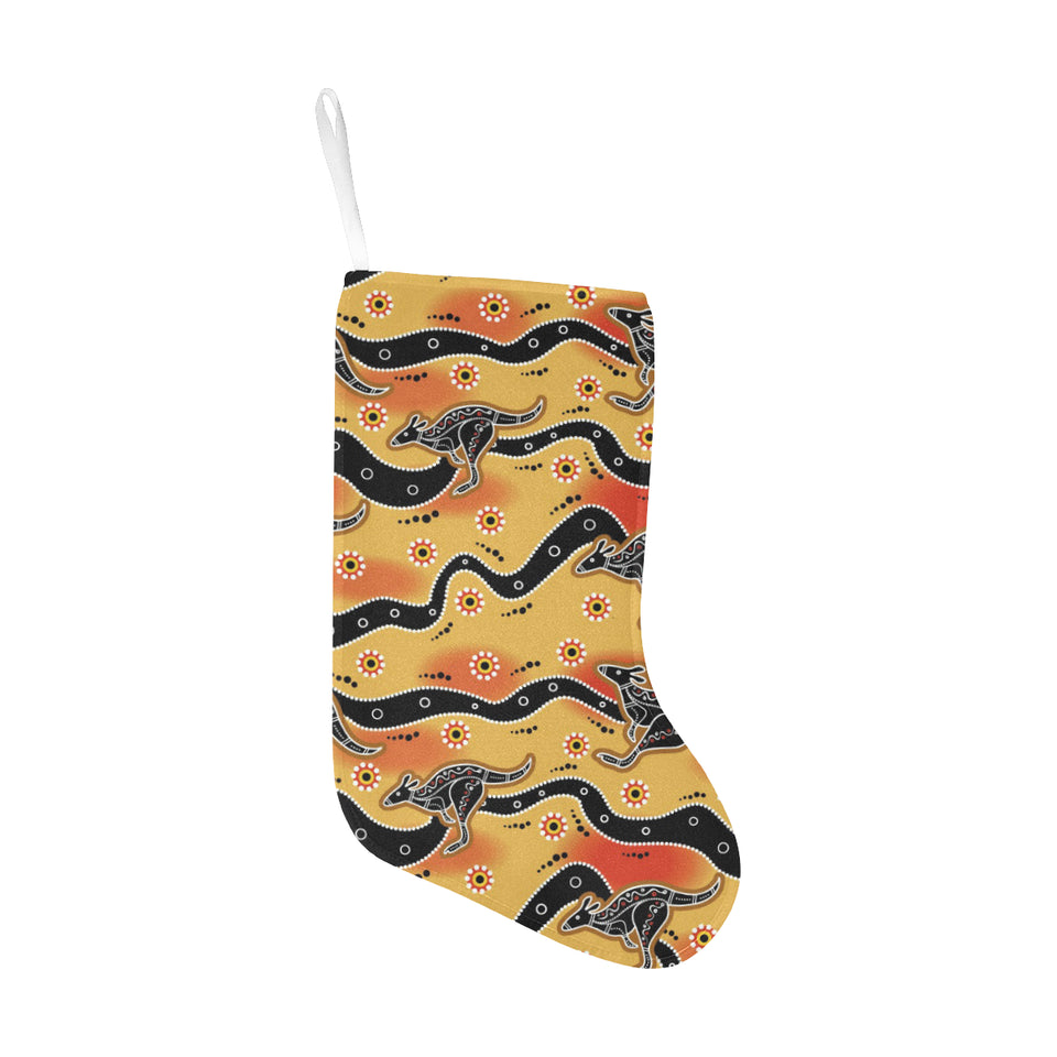 Kangaroo Australian aboriginal art pattern Christmas Stocking