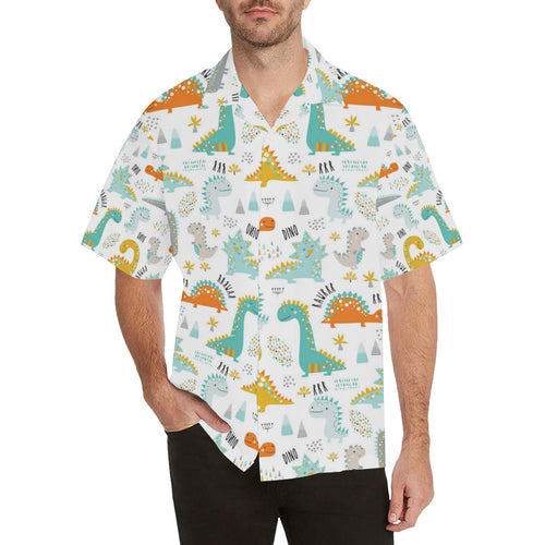 Cute funny kids dinosaurs pattern Men's All Over Print Hawaiian Shirt