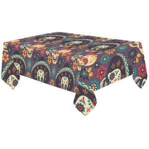 Sugar skulls flower maxican pattern Tablecloth