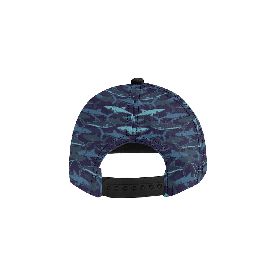 Shark pattern All Over Print Snapback Cap