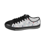Airplane cloud grey background Kids' Boys' Girls' Low Top Canvas Shoes Black