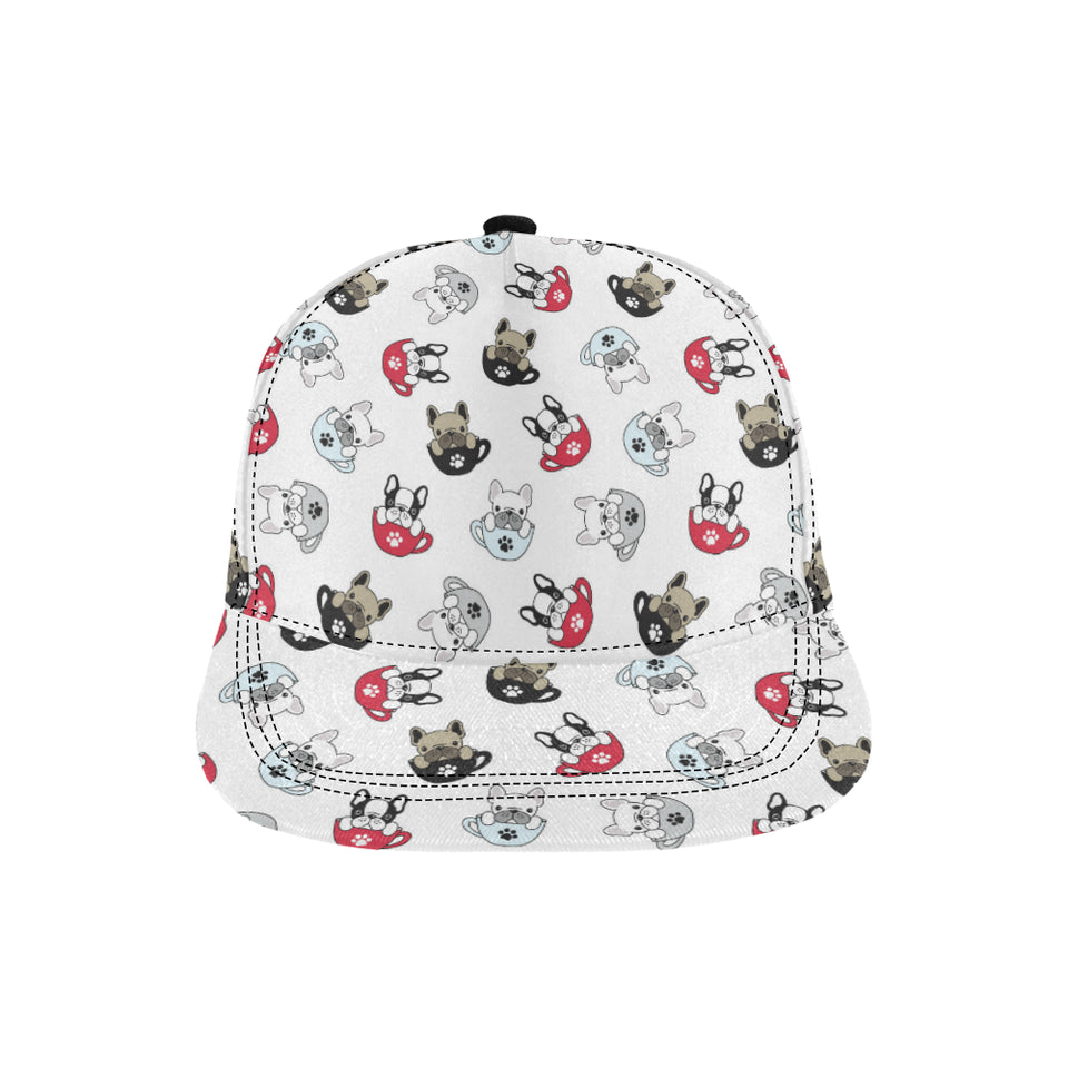 French bulldog cup paw pattern All Over Print Snapback Cap