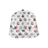 French bulldog cup paw pattern All Over Print Snapback Cap