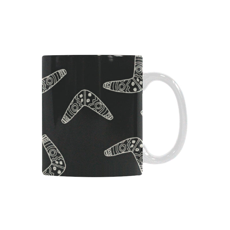 Hand drawn boomerang Australian aboriginal ornamen Classical White Mug (Fulfilled In US)