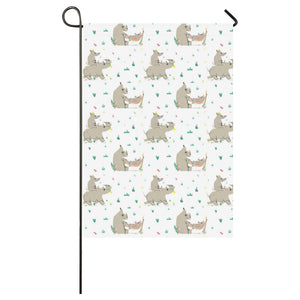 Cute Rhino pattern background House Flag Garden Flag