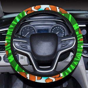 Clown Fish Pattern Print Design 01 Car Steering Wheel Cover