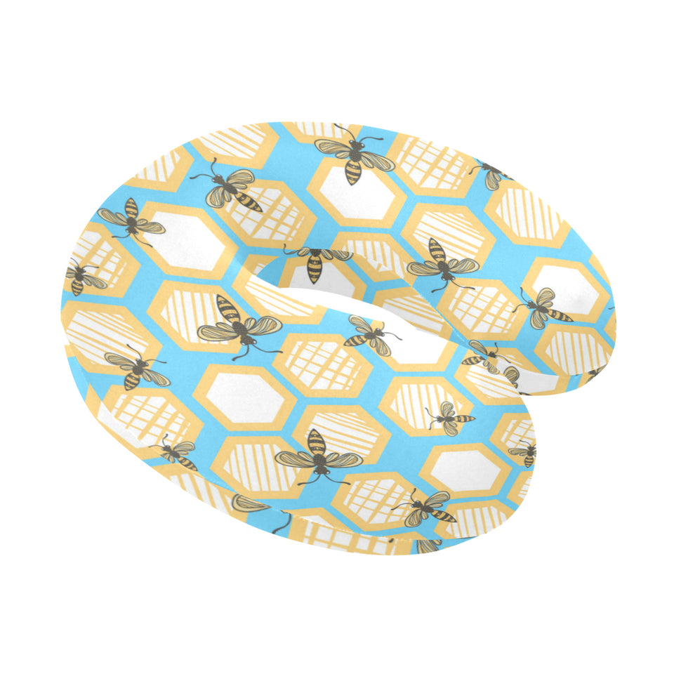 Bee honeycomb pattern U-Shaped Travel Neck Pillow