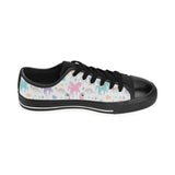 colorful unicorn rainbow heart pattern Men's Low Top Canvas Shoes Black