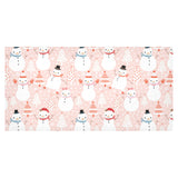 Cute snowman christmas tree snowpink background Tablecloth