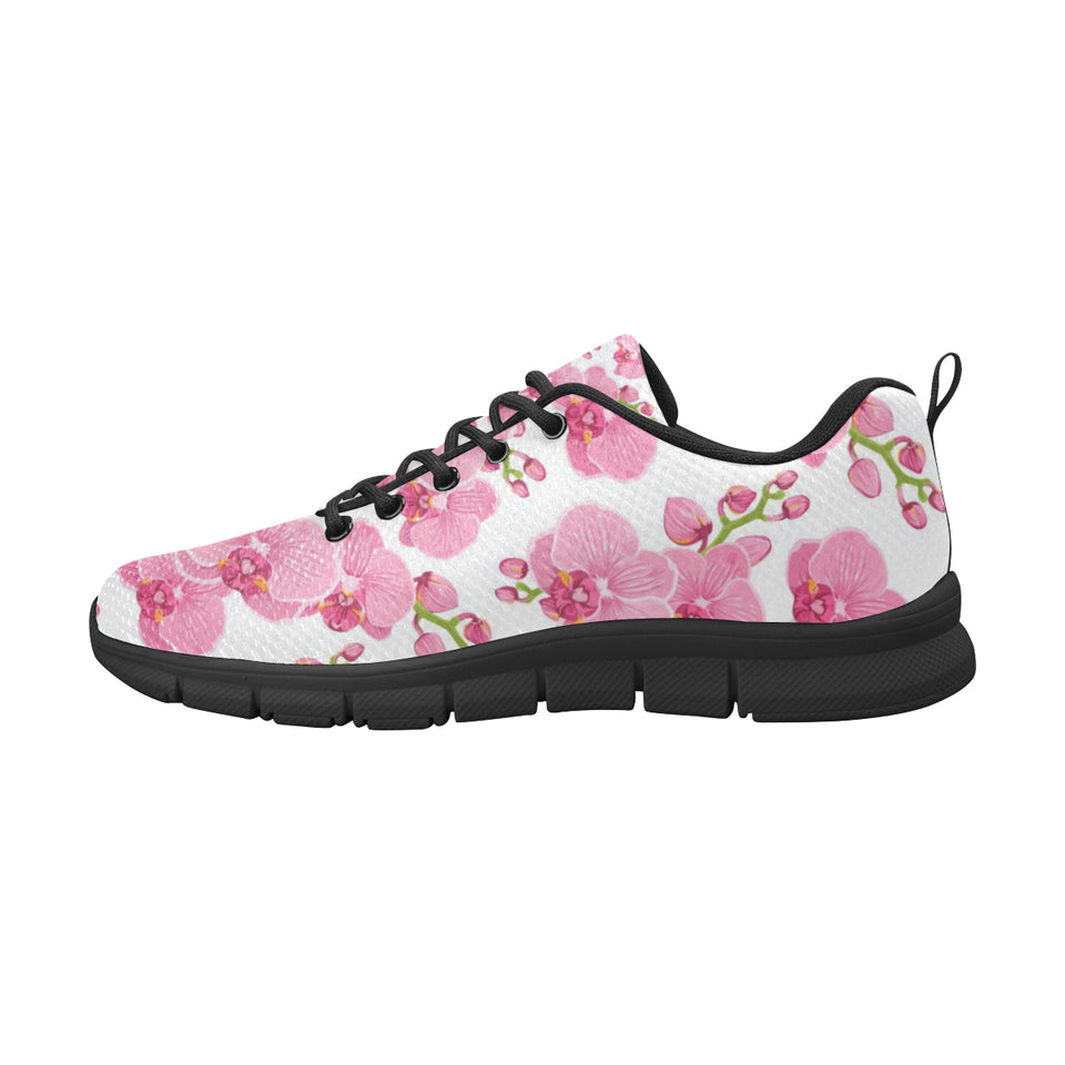 pink purple orchid pattern background Women's Sneaker Shoes