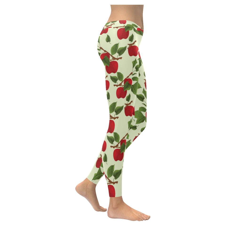 Red apples leaves pattern Women's Legging Fulfilled In US