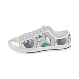 Bowling ball and pin gray background Men's Low Top Shoes White