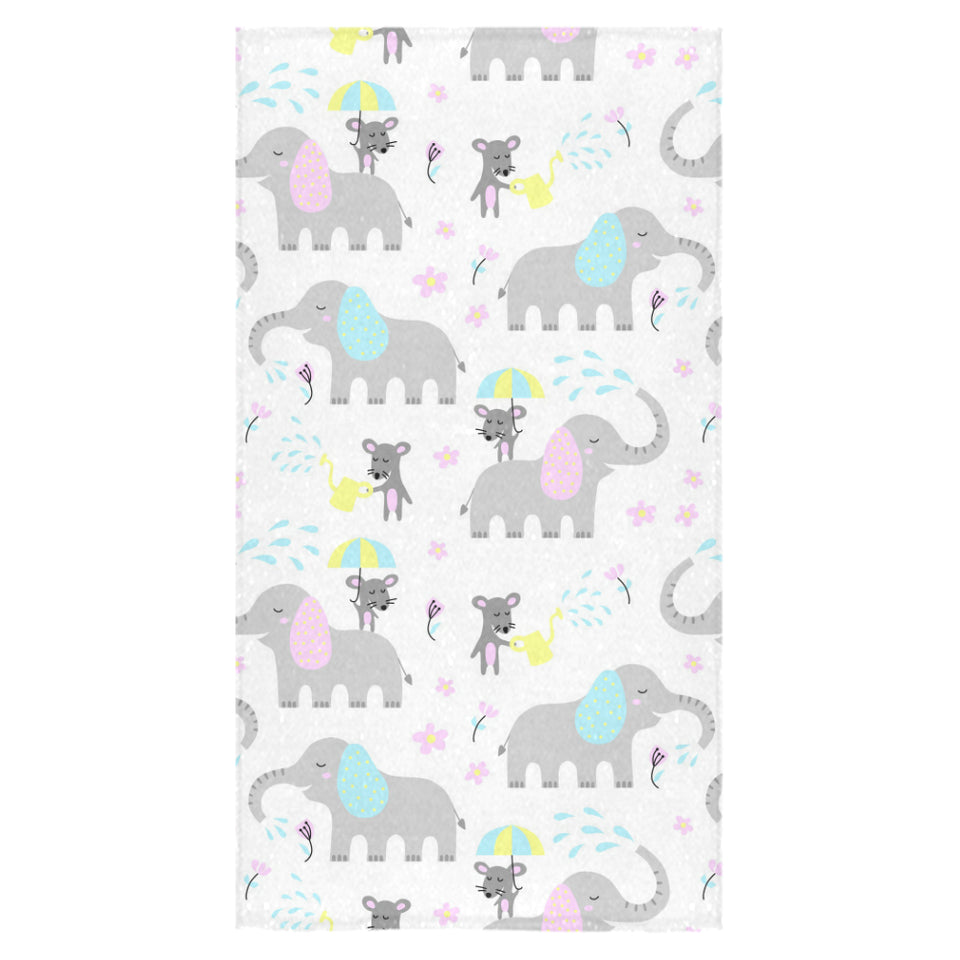 Cute elephant mouse pattern Bath Towel