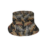 Chameleon lizard tropical leaves palm tree Unisex Bucket Hat