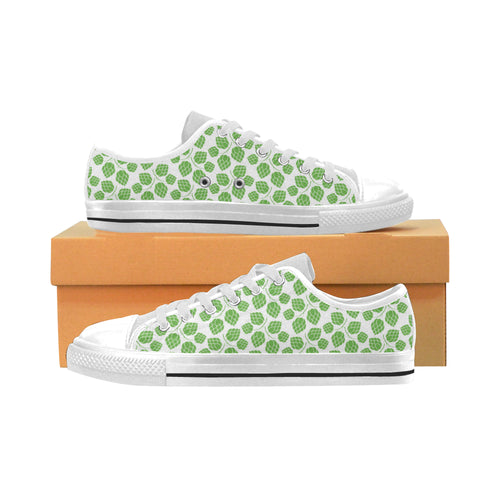 Hop pattern background Men's Low Top Shoes White
