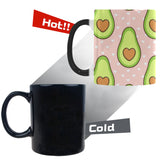 Avocado heart pink background Morphing Mug Heat Changing Mug