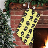 Cute ninja yellow background Christmas Stocking