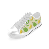 Durian pattern Men's Low Top Shoes White