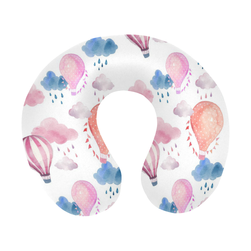 Watercolor air balloon cloud pattern U-Shaped Travel Neck Pillow
