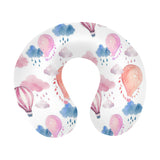 Watercolor air balloon cloud pattern U-Shaped Travel Neck Pillow