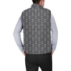 Engine Piston Black Background Pattern Design 02 Men's Padded Vest