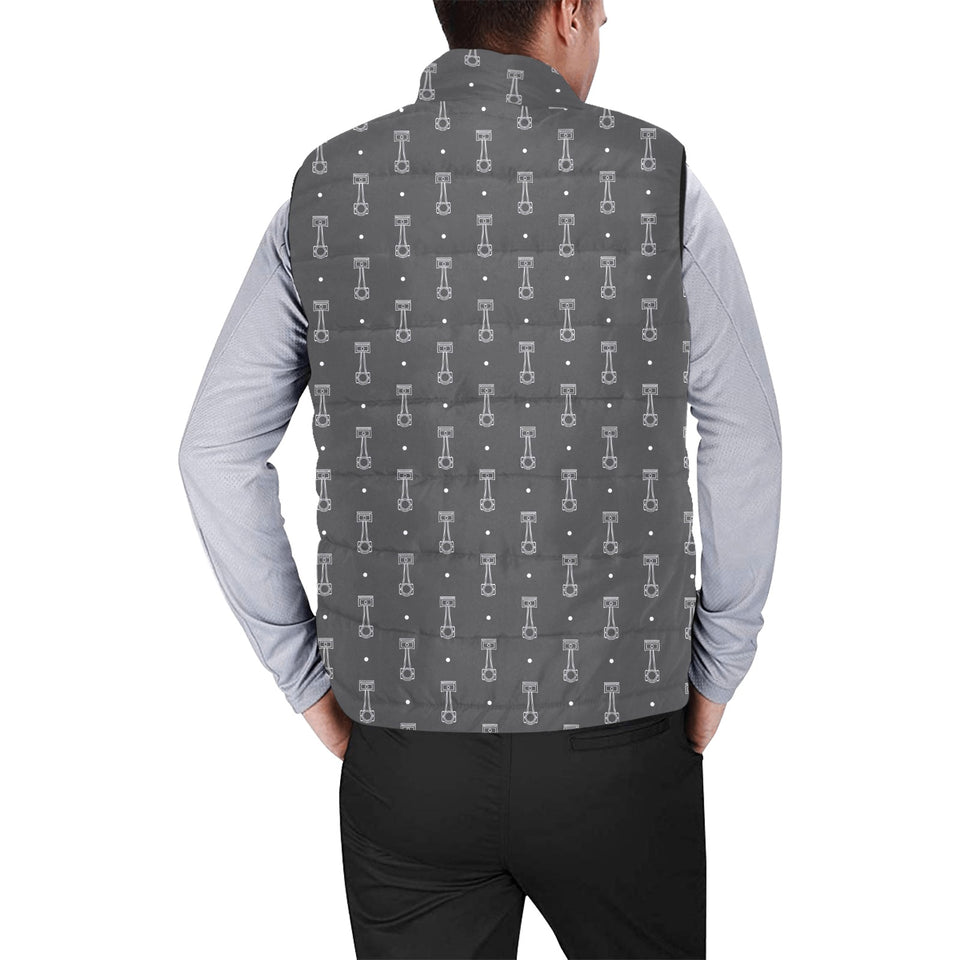 Engine Piston Black Background Pattern Design 02 Men's Padded Vest