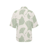 Ginkgo leaves pattern Women's All Over Print Hawaiian Shirt