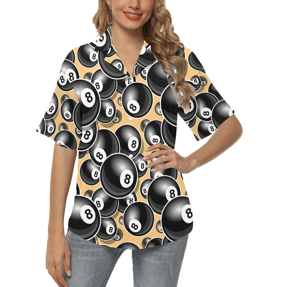 Billiard Ball Pattern Print Design 04 Women's All Over Print Hawaiian Shirt